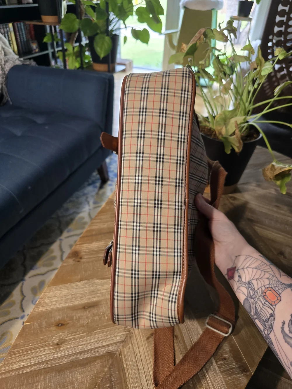 Vintage Burberry Nova Check Messenger Shoulder Bag with COA